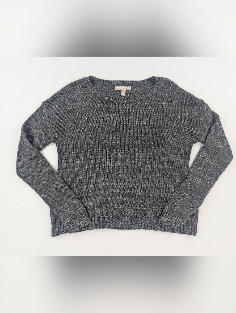 Banana Republic Dark Gray Sparkle Crewneck Sweater